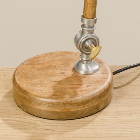 Lampka biurkowa drewniana MANGO, lampa stołowa