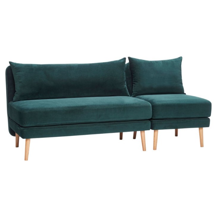Sofa z dostawką VELOUR zielona Hubsch 100701