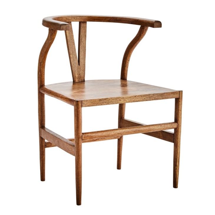 Krzesło WOODEN CHAIR, z oparciem do jadalni, do kuchni, drewno mango Madam Stoltz K018