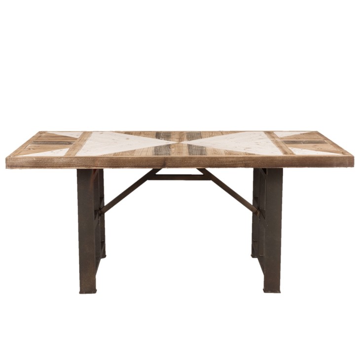 Stół drewniany MULTI COLOUR kuchenny, do jadalni, duży, biały Clayre & Eef 5H0356