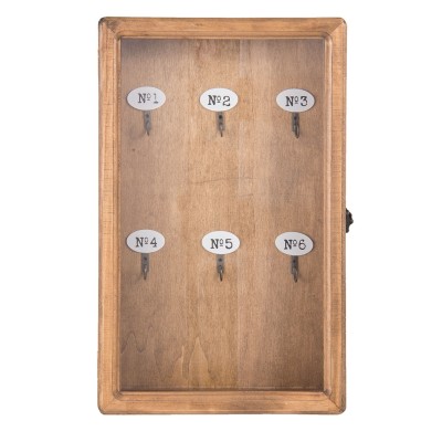 Szafka na klucze drewniana z numerami wieszak na klucze