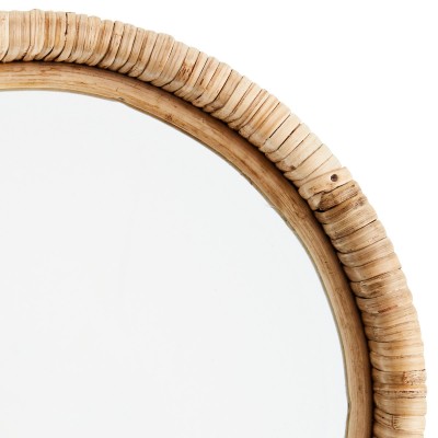 Madam Stoltz Lustro wiszące BAMBOO okrągłe, bambusowe 30 cm 23325N