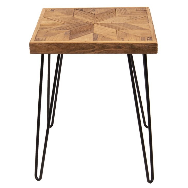 Stolik drewniany MOSAIC, metalowy 40 x 40 x 50 cm Clayre & Eef 63919