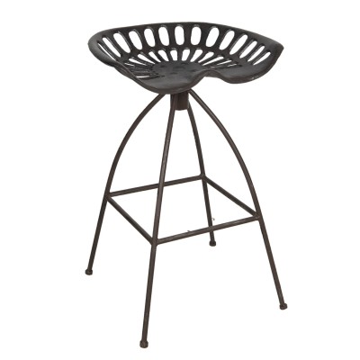 Clayre & Eef Krzesło barowe industrialne metalowe brązowe 5Y0712
