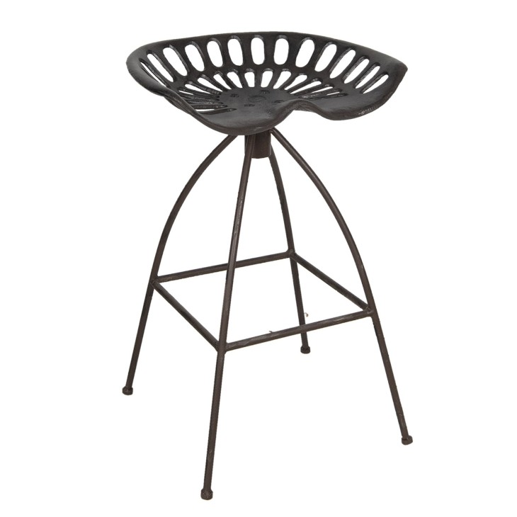 Krzesło barowe industrialne metalowe brązowe Clayre & Eef 5Y0712