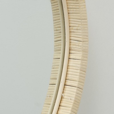 Lustro wiszące okrągłe bambusowe BAMBOO YORI beżowe