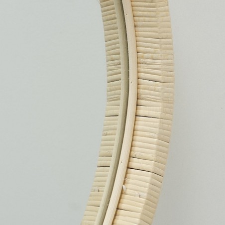 Lustro wiszące okrągłe bambusowe BAMBOO YORI beżowe