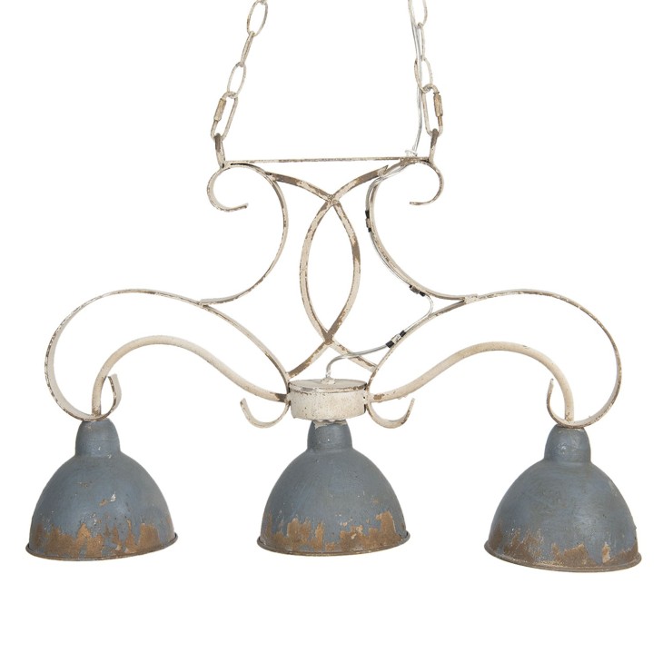 Lampa wisząca metalowa szara, postarzana, rustykalna Clayre & Eef 5LMP307