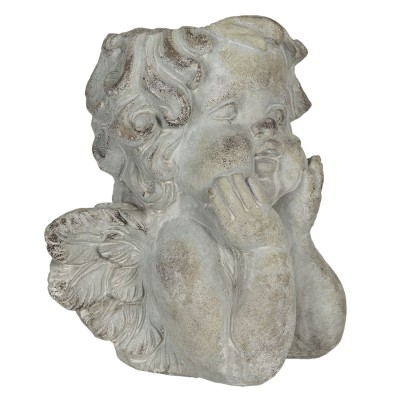 Clayre & Eef Doniczka prowansalska rzeźba anioł ANGEL XL szara miętowa 6TE0322L