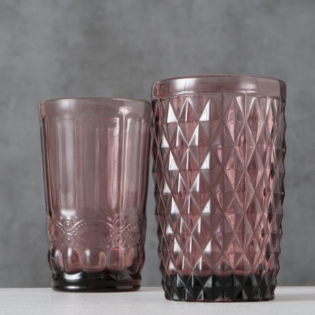 Szklanka z grubego szkła różowa AURORA 2