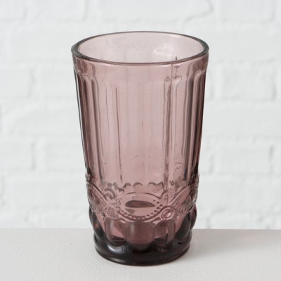Szklanka z grubego szkła różowa AURORA 2