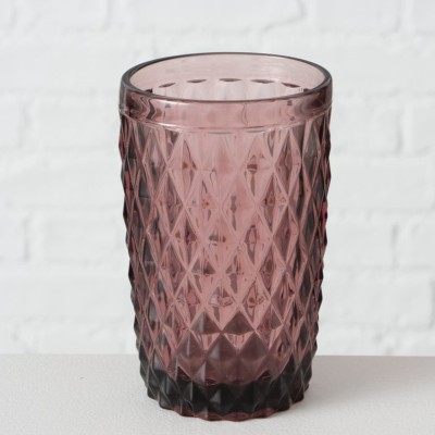 Szklanka z grubego szkła różowa AURORA 1
