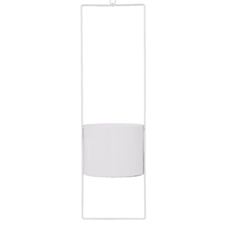 Kwietniki wiszące białe metalowe MOLA XL, L- zestaw 2 sztuki