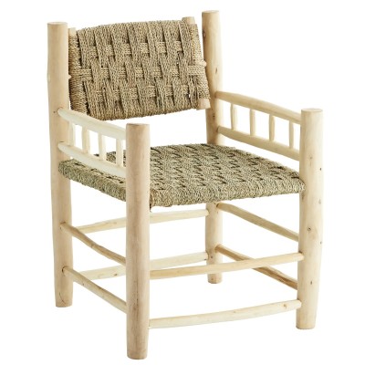 Madam Stoltz Fotel drewniany BOHO, krzesło drewniane naturalne MAR-23