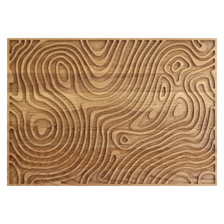 Panel dekoracyjny drewniany LIQUID MATERIA, dębowy, 50cm x 35cm x 2.6cm NAVDESIGN LM1
