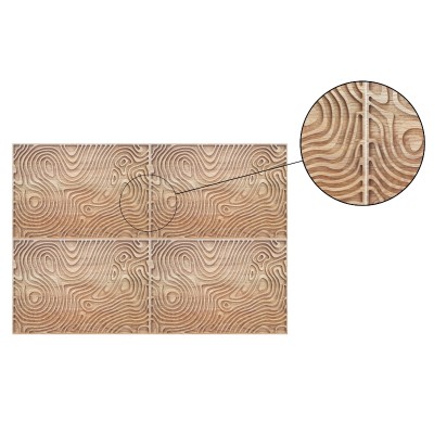 NAVDESIGN Panel dekoracyjny drewniany LIQUID MATERIA, dębowy, 50cm x 35cm x 2.6cm LM1