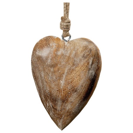 Serce z drewna mango - Zawieszka dekoracyjna 10cm