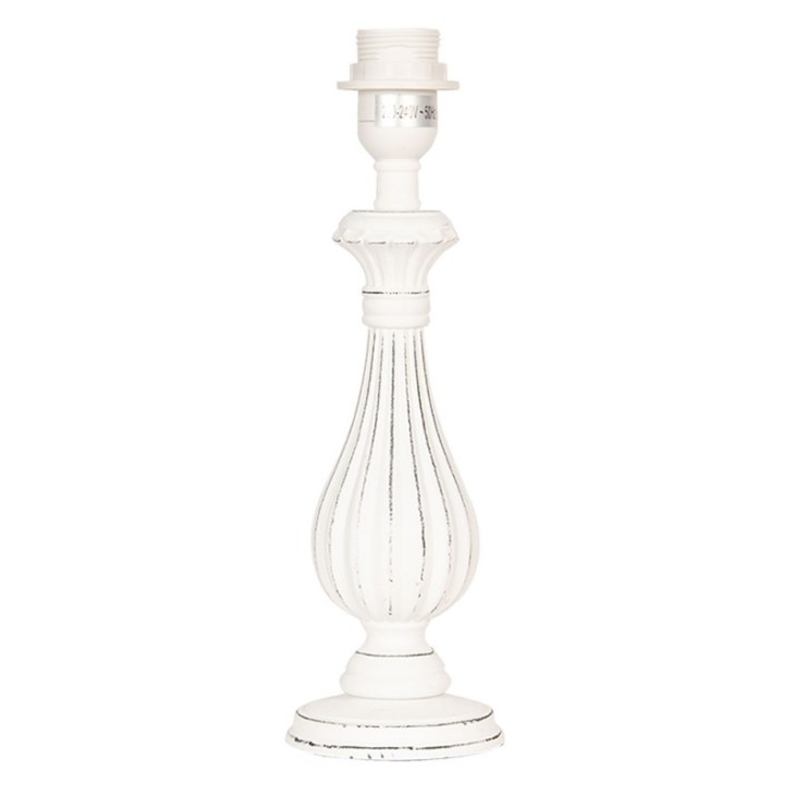 Lampa prowansalska biała drewniana, podstawa lampy- zestaw 2 sztuki Clayre & Eef 6LMP637