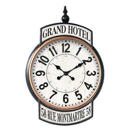 Zegar ścienny metalowy czarny biały GRAND HOTEL