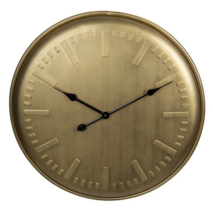 Zegar ścienny metalowy okrągły mosiądz Clayre & Eef 5KL0198