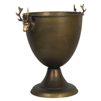 Clayre & Eef Puchar dekoracyjny kielich metalowy miedziany RENIFERY 6Y4201