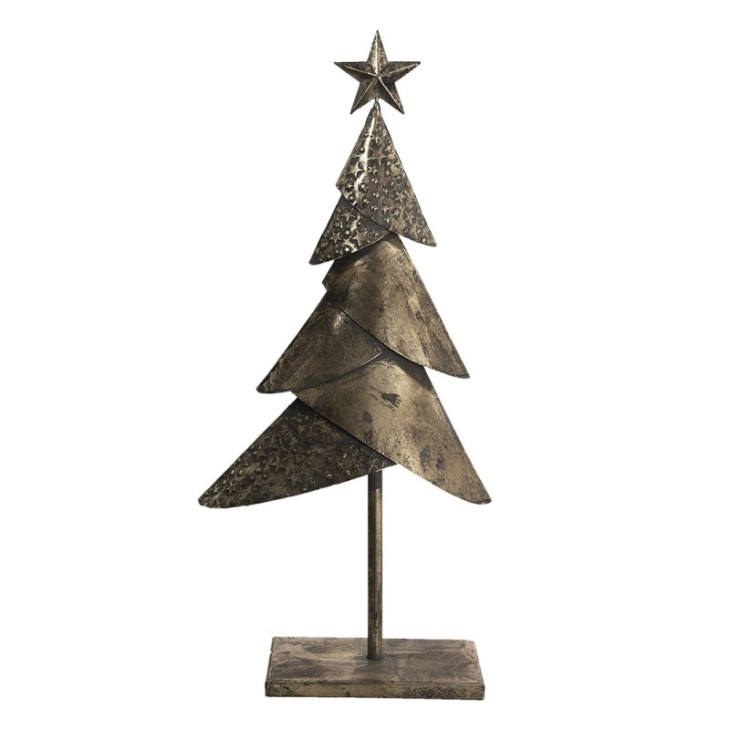 Dekoracja świąteczna CHOINKA duża metalowa miedziana Clayre & Eef 6Y4553