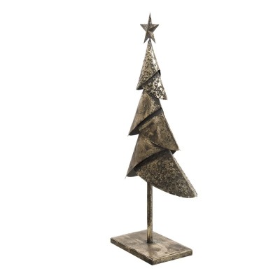 Clayre & Eef Dekoracja świąteczna CHOINKA duża metalowa miedziana 6Y4553