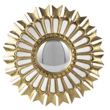 Lustro wiszące okrągłe złote rzeźbione lustro ścienne
