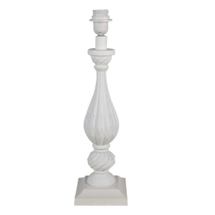 Lampa prowansalska biała MDF, podstawa lampy Clayre & Eef 6LMP746