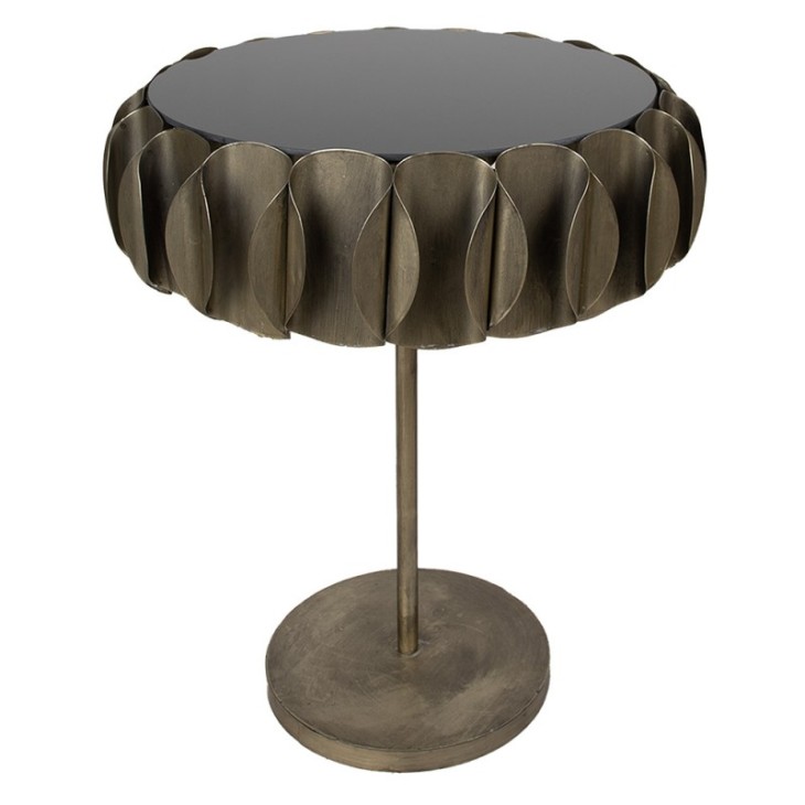 Stolik okrągły metalowy miedziany, stolik kawowy, stolik nocny Clayre & Eef 5Y1137