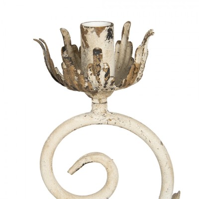 Clayre & Eef Lampa wisząca metalowa, beżowo brązowy żyrandol postarzany, prowansalski 5LMP332