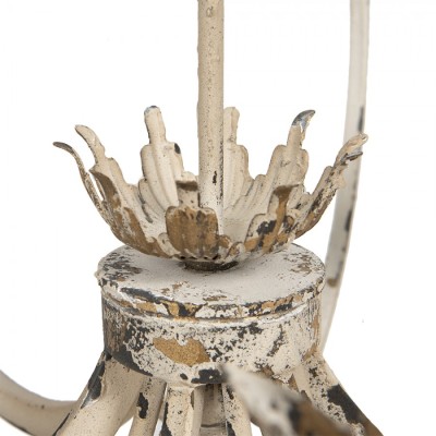 Clayre & Eef Lampa wisząca metalowa, żyrandol prowansalski postarzany 5LMP315
