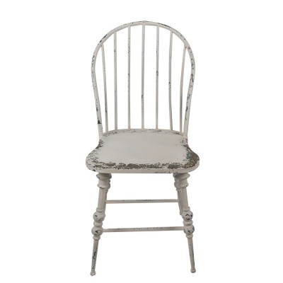Krzesło białe metalowe do jadalni postarzane
