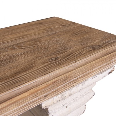 Clayre & Eef Półka wisząca konsola prowansalska drewniana biała 5H0525