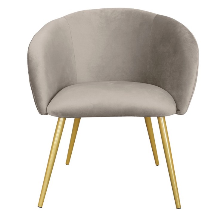Krzesło do jadalni szare, fotel tapicerowany Clayre & Eef 50561G