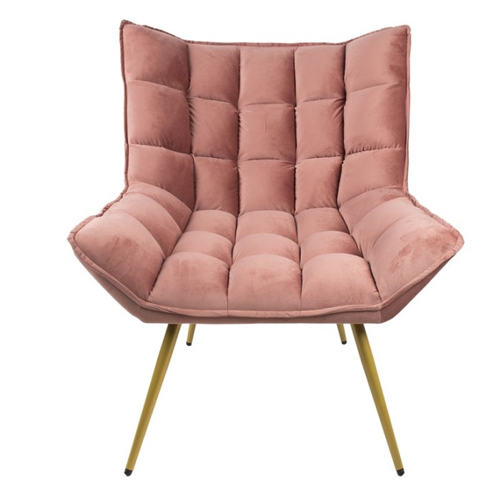 Fotel różowy do salonu tapicerowany Clayre & Eef 50558P