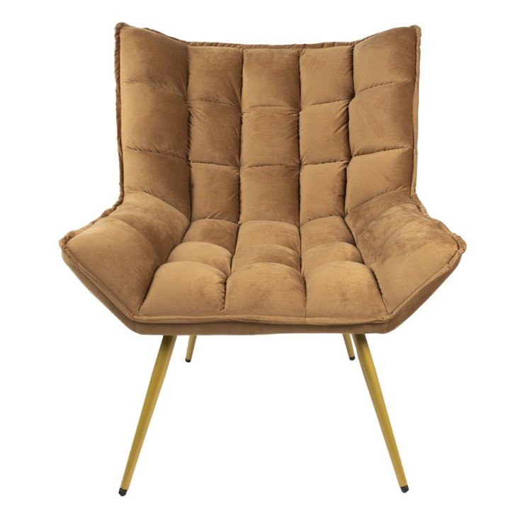 Fotel brązowy do salonu tapicerowany Clayre & Eef 50558CH