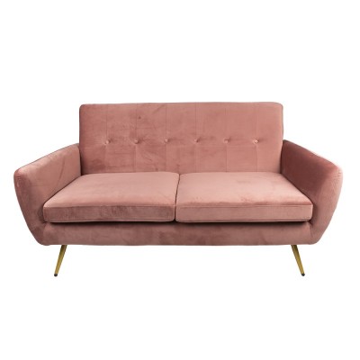 Sofa różowa tapicerowana 2 osobowa