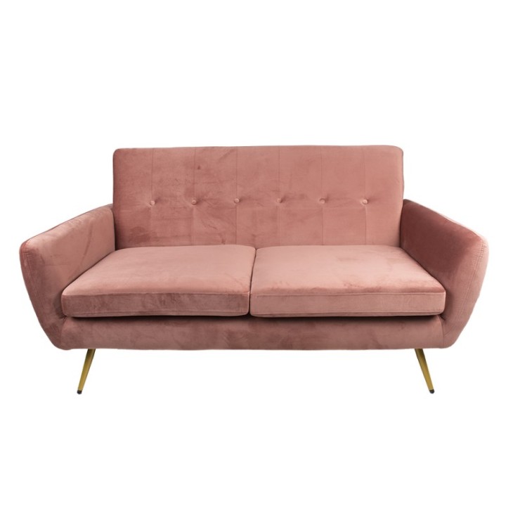 Sofa różowa tapicerowana 2 osobowa Clayre & Eef 50562P