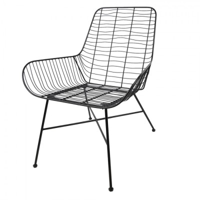 Clayre & Eef Krzesło metalowe czarne 5Y0956