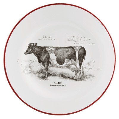 Talerz ceramiczny z motywem krowy